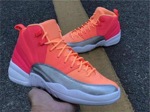 

2019 air аутентичные 12 гс hot пунш xii wmns женщин баскетбол обувь racer pink 12s 510815-601 real carbon fiber спортивные туфли с ога box, Black
