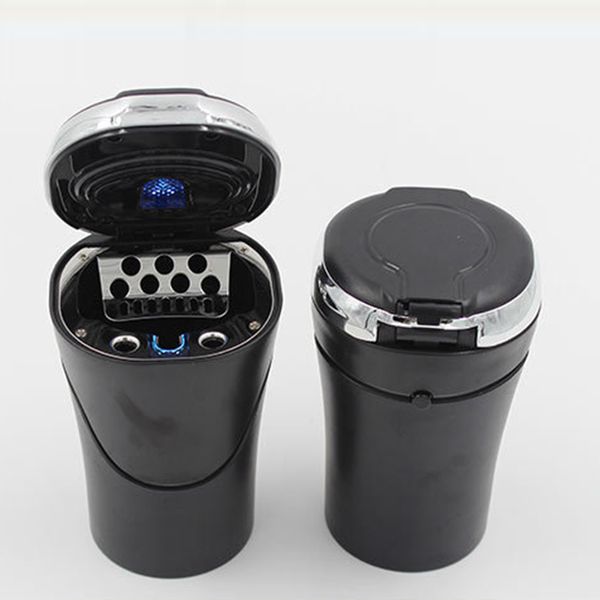 

car ashtray smokeless auto cigarette ash holder with blue led light for car cup holder led cigarette smoke ashtray 5