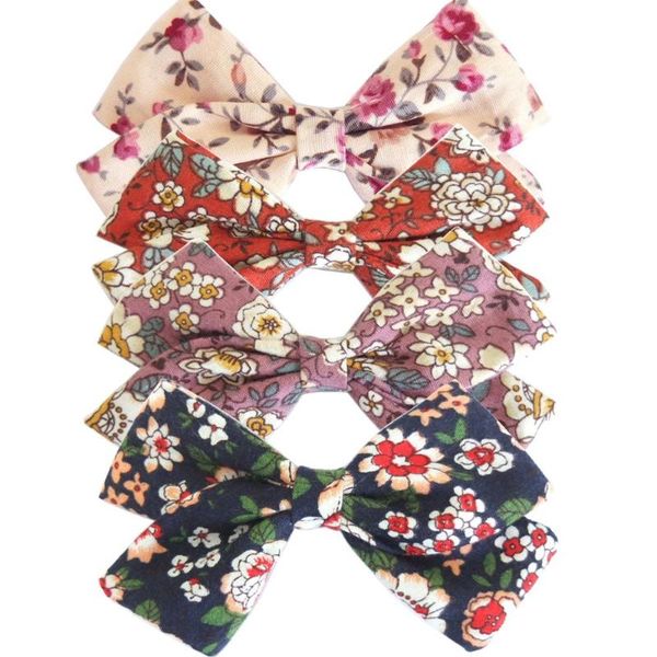 

bulk 60pc/lot floral cotton linen bow hair clips or headband,handtied bow hairpins for girls baby hair accessories 20color pick, Slivery;white