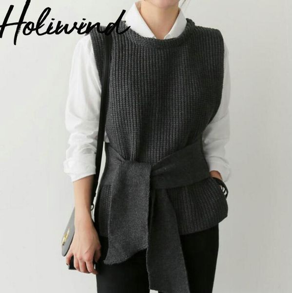 

2019 fall women sleeveless knitting vest korean fashion women bow ties designer knitting waistcoat sleeveless sweater, Black;white