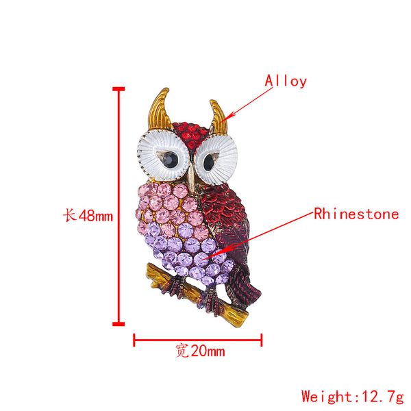 

wholesale-clothing accessories owl crystal brooch delicate drip animal brooch, Gray