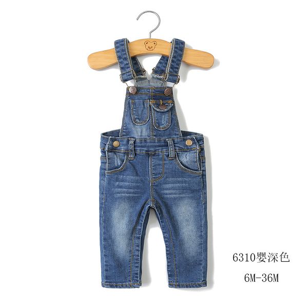 

детская одежда новая мода 2018 мальчиков и девочек детские биб европейских и американских стиль детские ковбой 6 мес-3 лет, Blue