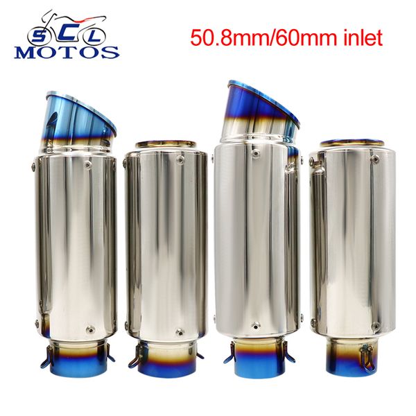 

sclmotos- 51mm 60mm inlet modified motorcycle exhaust pipe muffler pipe slip on escape moto for yamaha yzf r1 r6 mt07 mt09