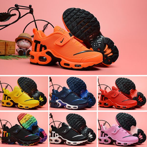 

2020 kids tn plus sports running shoes children boy girls trainers tn sneakers classic outdoor toddler sneakers, Black