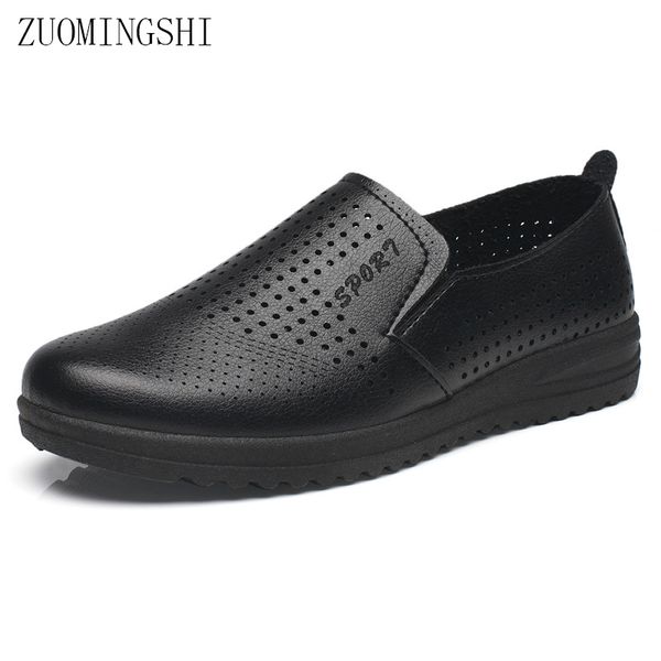 

summer cool shoes chefs leather shoes men's kitchen anti - slip waterproof l anti - oil black work breathable