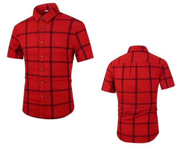 

plaid print designer mens casual shirts fashion summer mens short sleeve male shirts, White;black