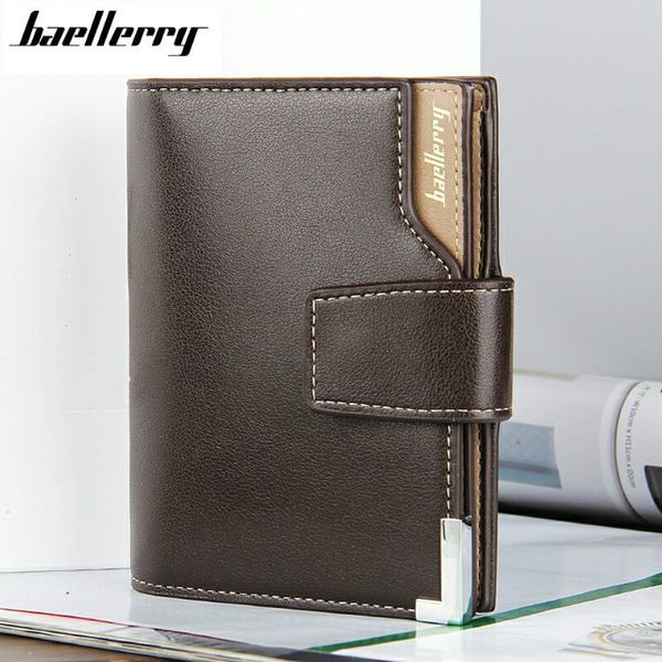 

baellerry wallet men leather men wallets purse short male clutch leather wallet mens zipper money bag quality guarantee, Red;black