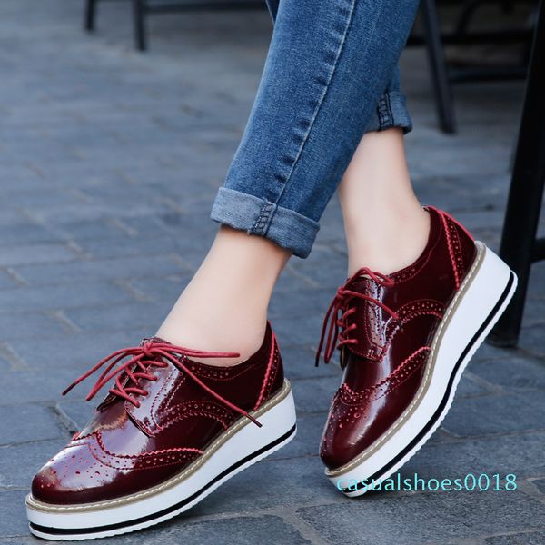 

autumn shoes will code increase leather shoes wind bottom cloth shoe with deep women's c18, Black