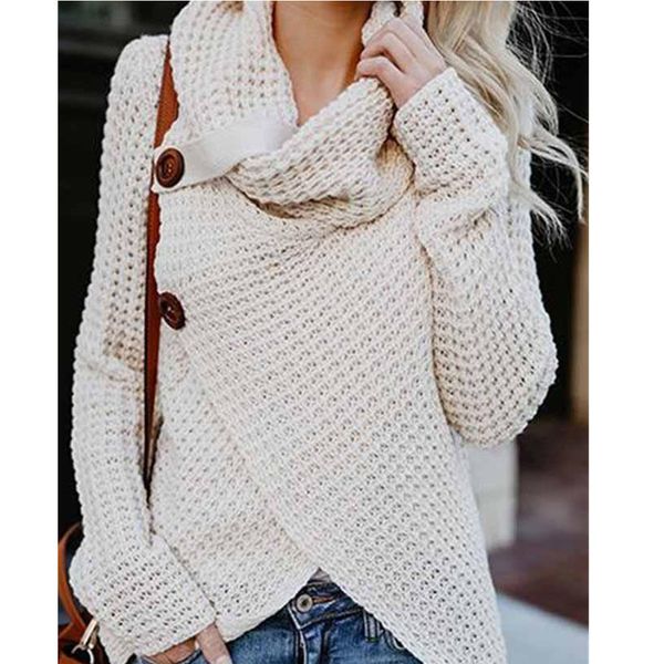 

fashion 2018 long sleeve knit sweater woman sets new turtleneck pure color ladies sweater woman new, White;black