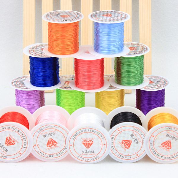 

8yards/roll high elasticity crystal line rubber nylon cords/string chinese knot cord diy bracelet jewelry findings, Black;white