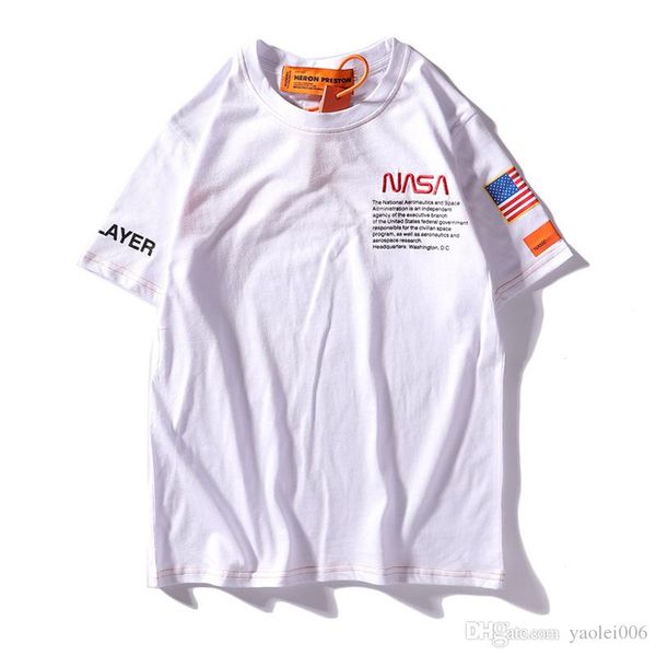 

t-shirt new classic designer nasa joint embroidery loose casual fashion luxury couple hip hop street short sleeve, White;black