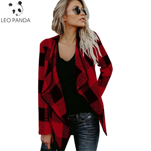 

2019 new women's autumn winter woolen coats fashion full sleeve plaid short female trench plus size casual coat for women jacket, Black