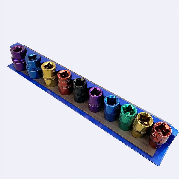 

3pcs/set magnetic tool storage tray chrome vanadium steel 1/4 "1/2" 3/8 "socket rack holder tool supports shelf stand organiz