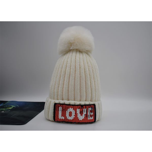 

winter beanie hats for kids boys girls thicken pompom sequin gorro lana child funny hat czapka zimowa dla dziewczynki chlopiec
