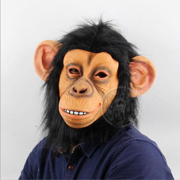 

funny realistic monkey head full face mask apes mask breathable halloween masquerade fancy dress cosplay party props