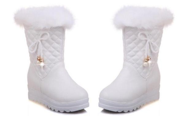 

2019 women's boots in winter with new style slope heel round head@2188, Black