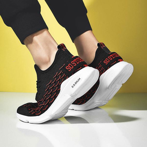 

2020 new g.n.shijia fashion designer shoes weaving pu sole black red running shoes 46 sport sneaker