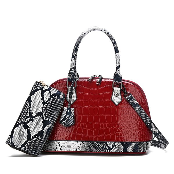 HBP Modische Handtaschen, Damentasche, Schultertasche, PU-Leder, Trend, große Kapazität, Schale (rot)