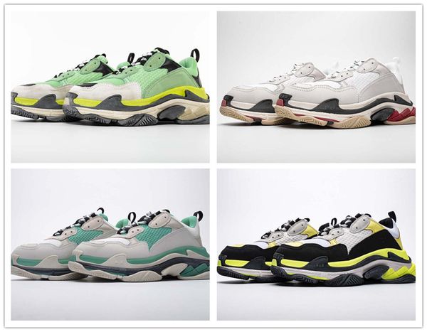 

fashion paris 17fw triple s sneakers triple-s casual dad mens shoes combination soles sports mens trainers chaussures sneakers, Black