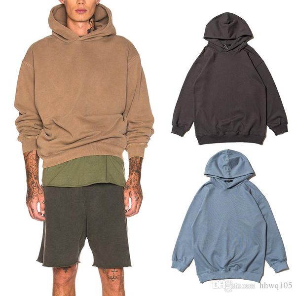 

kanye west season 6 hoodie men oversized solid hoodie jogging hooded sweatshirt hip hop streetwear calabasas pullover cpi0320, Black