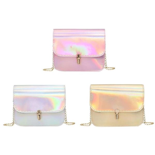 

elegant women lady laser leather shoulder mini chain casual messenger bags
