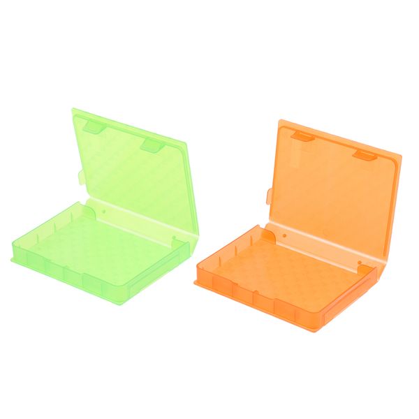 

2pcs 2.5 inches hdd hard disk drive protection storage box case, green+orange