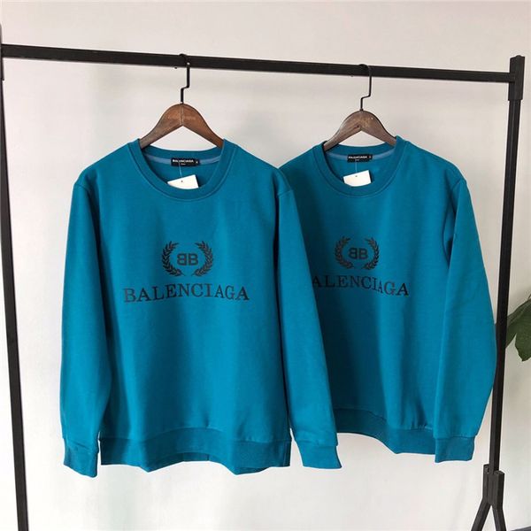 

19ss luxurious brands design bb wheat print oversized sweater pullover hoodies men women streetwear sweatshirt outdoor shirts, Gray;blue