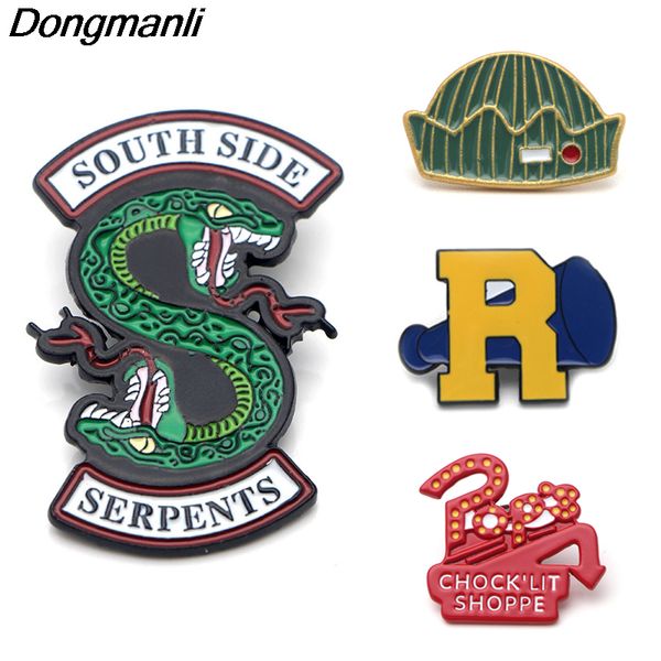 

l2476 riverdale pins metal enamel pin and brooches for women men lapel pin backpack badge denim brooch collar jewelry 1pcs, Gray