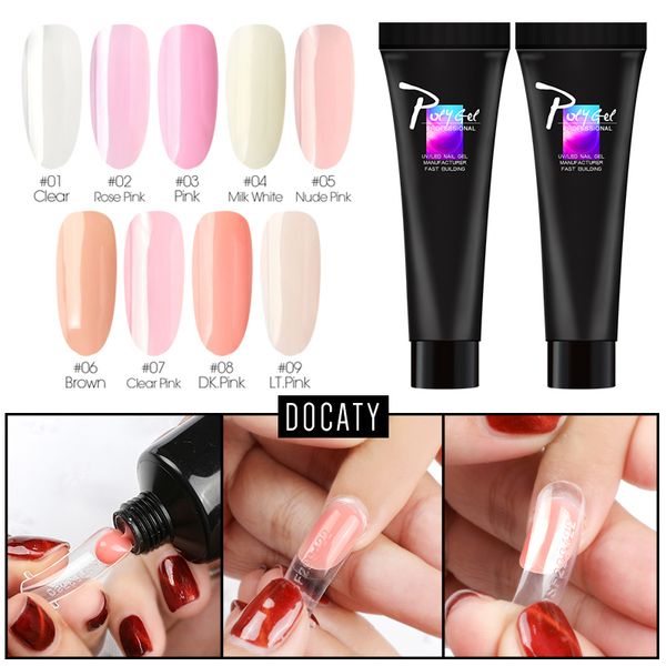 

docaty quick extension gel varnishes nail art crystal jelly color nail easy to handle acrylic gel for extensions, Red;pink