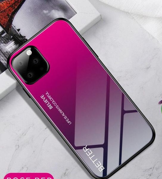 

new luxury fashion gradient marble phone case for iphone 11 pro max xs xr 8 7 6 plustempered glass hybrid hard back cover