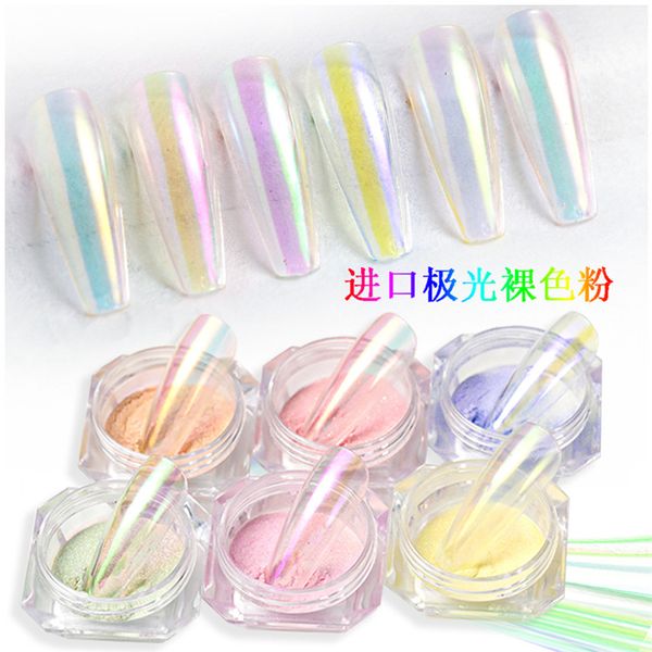 

nail glitter net red art decoration 6color ice transparent nude powder aurora symphony mirror mermaid magic pink fairy, Silver;gold