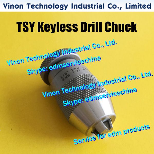 TSY KEYLESS Drill Chuck 0-3MM, o con adattatore femmina (con filettatura interna) per foratura di piccoli fori EDM, ricambi per mandrini di precisione edm