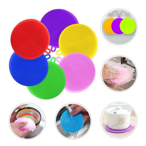 

cleaning brushes food grade multi function silica gel silicone pad dishwashing repeated use scald proof anti hot