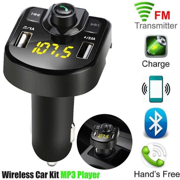 

led battery voltage display 4.1a bluetooth player mp3 music usb dual 2 1a port transmitter kit usb phone 3.1a g2u8