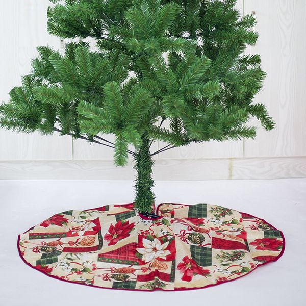 

60/90cm christmas tree skirt carpet aprons christmas tree print round blanket skirt under floor mat skirts festival xmas decor