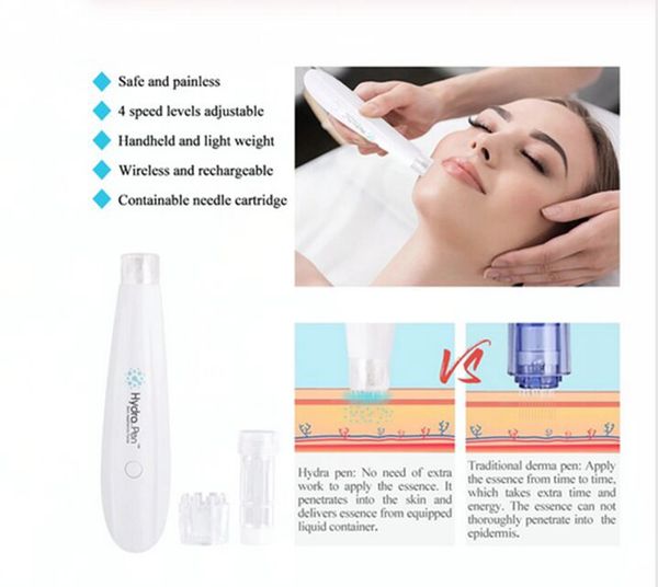 Atacado Hydrapen H2 Microneedle Dermaroller Skin Care Automático Aplicador de Soro Microneedling Derma Caneta com Cartucho de Agulha 2PCS