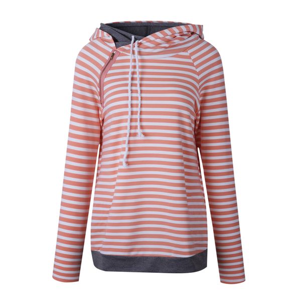 

2019 2020 autumn/winter striped tie-up hoodie pocket 0608 # wt19, White