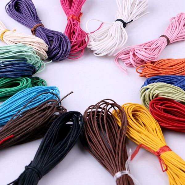 

10meters 1.5mm waxed leather thread wax cotton cord string strap necklace rope bead for shamballa bracelet diy jewelry line wholesale price, White;red