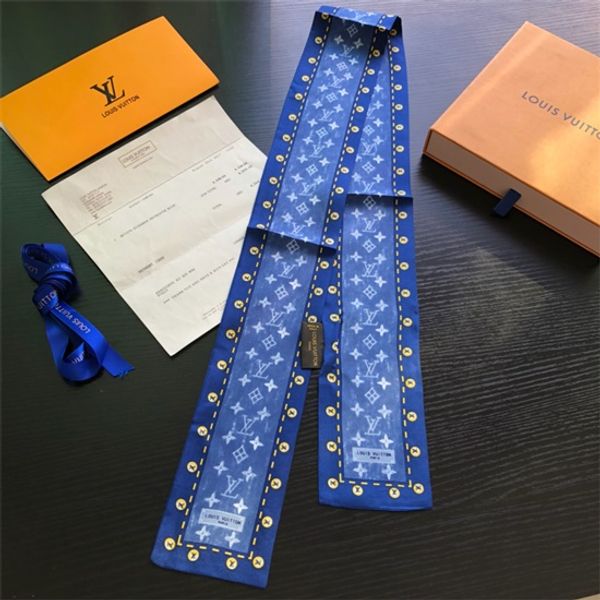 

модные шелковые волосы группа шелк леди лук шарф мода сумка декоративные ленты печатных c1 шарф 120*8 см высокое качество, Blue;gray