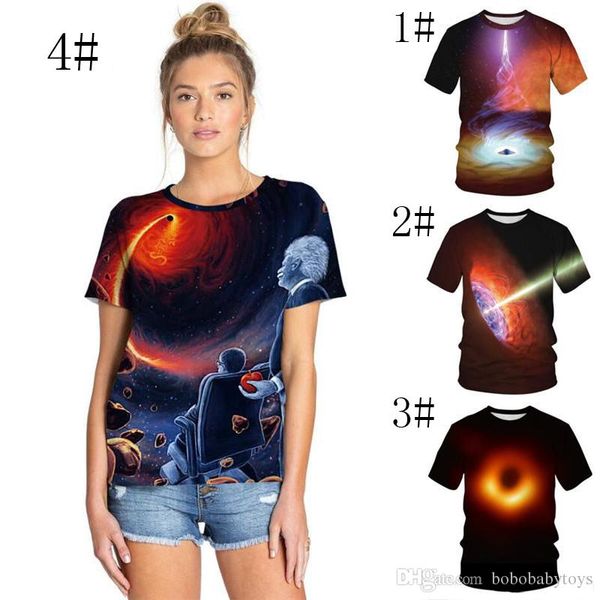 

black hole 3d print womens&mens lovers t shirts fashion einstein space printed tee short sleeve lovers casual tshirts s-3xl new, White