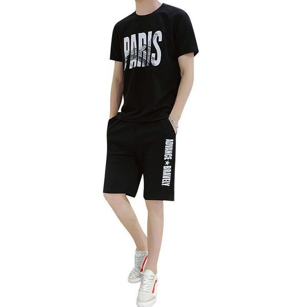 

new summer tracksuit brand men sets t-shirt two piece set short sleeve t-shirt+shorts 2pcs casual sportswear mens short sets, Gray