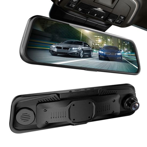 

9.66" streaming media touch screen car rearview mirror monitor 1080p front and rear driving recorder car dvr accessories