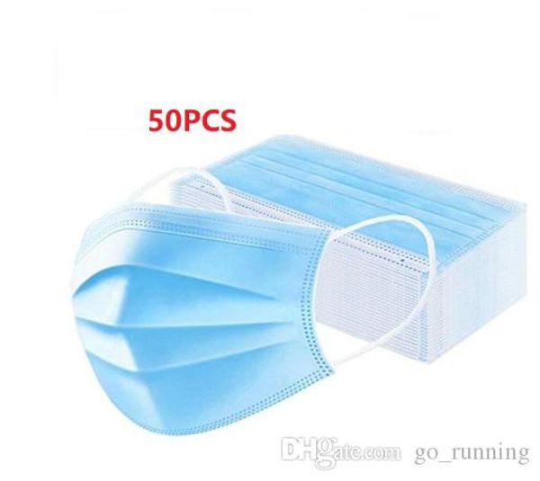 

fda certified 50 pcs of 3-layer disposable masks anti-dust, anti-fog and anti-pollution masks, pm 2.5 respirator personal protective masks