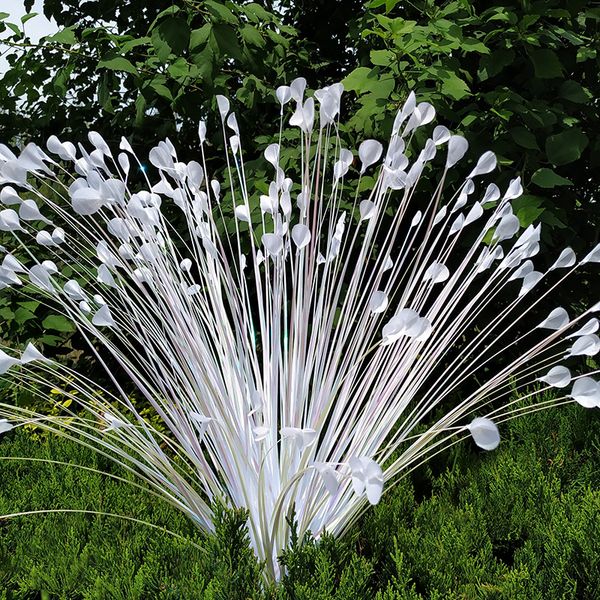 3шт / серия Искусственный завод White Peacock Grass Цветочная композиция Аксессуары Рид Листья Рождество Свадебные украшения цветок