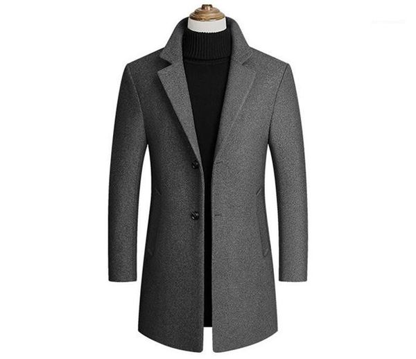 

mens outerwear fashion long regular male coats designer mens blends winter wool lapel neck long sleeve, Black