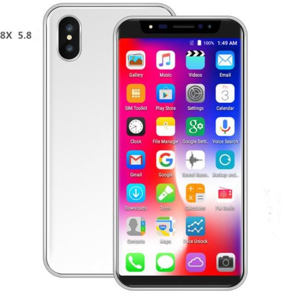

8X Goophone 5.8inch 3g нетто Ram 1GB Quad Core Dual Card сотовый телефон Android-смартфон X121