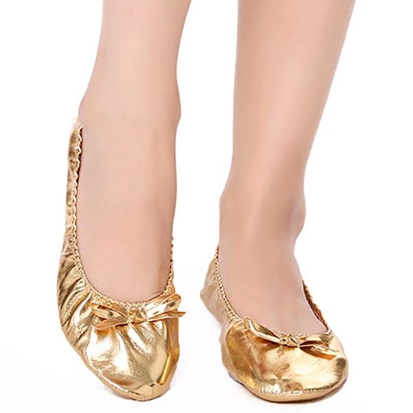 

ushine eu27-41 pu gold soft women's belly dance shoes ballet leather belly ballet shoes for children for girls