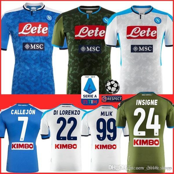 

6 thai naples napoli soccer jersey h.lozano mertens hamsik player insigne callejon camiseta de futebol, Black;yellow