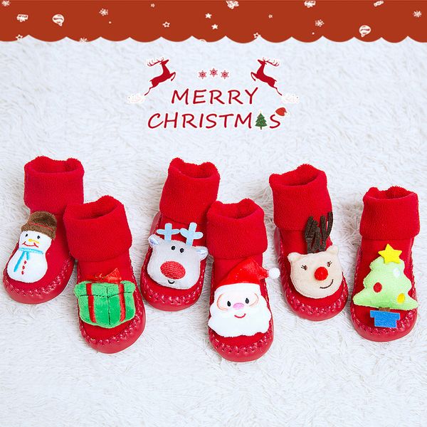 

toddler shoes girs newborn christmas sock first walkers winter warm boots toddlers flats baby shoes boy infant booties