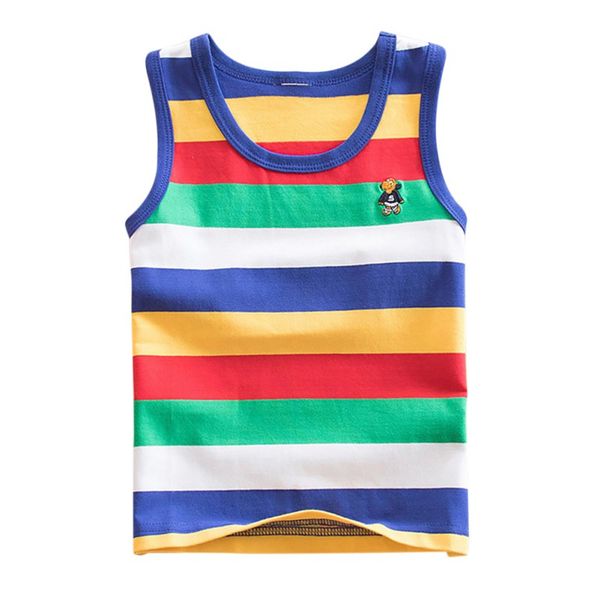 

4 striped girls boys vest sleeveless tanks for girl combed cotton kids vest camisoles shirt underwear new, Camo